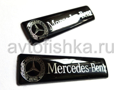 Наклейка Mercedes Benz с логотипом на панель салона, комплект 2 шт.